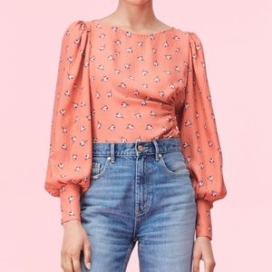 Rebecca Taylor Brigette Fleur Ruched Top